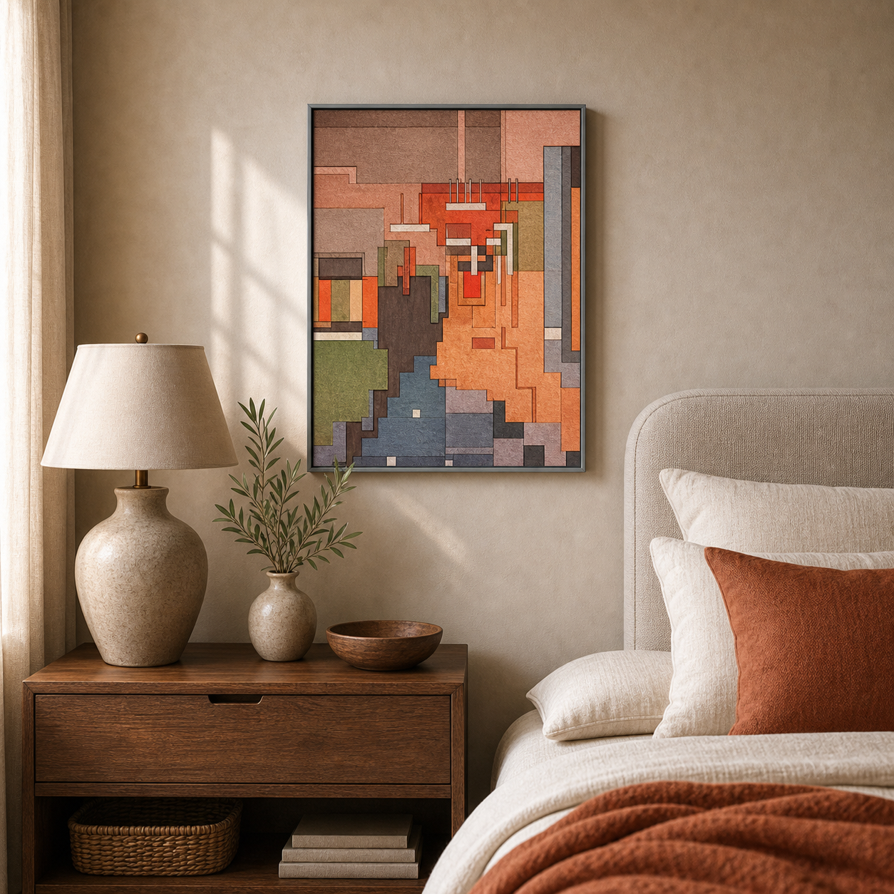 Terracotta Cubism Abstract Geometric