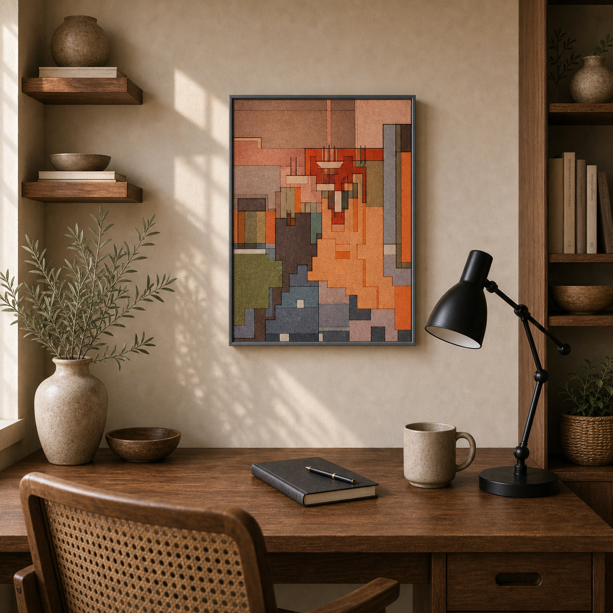 Terracotta Cubism Abstract Geometric