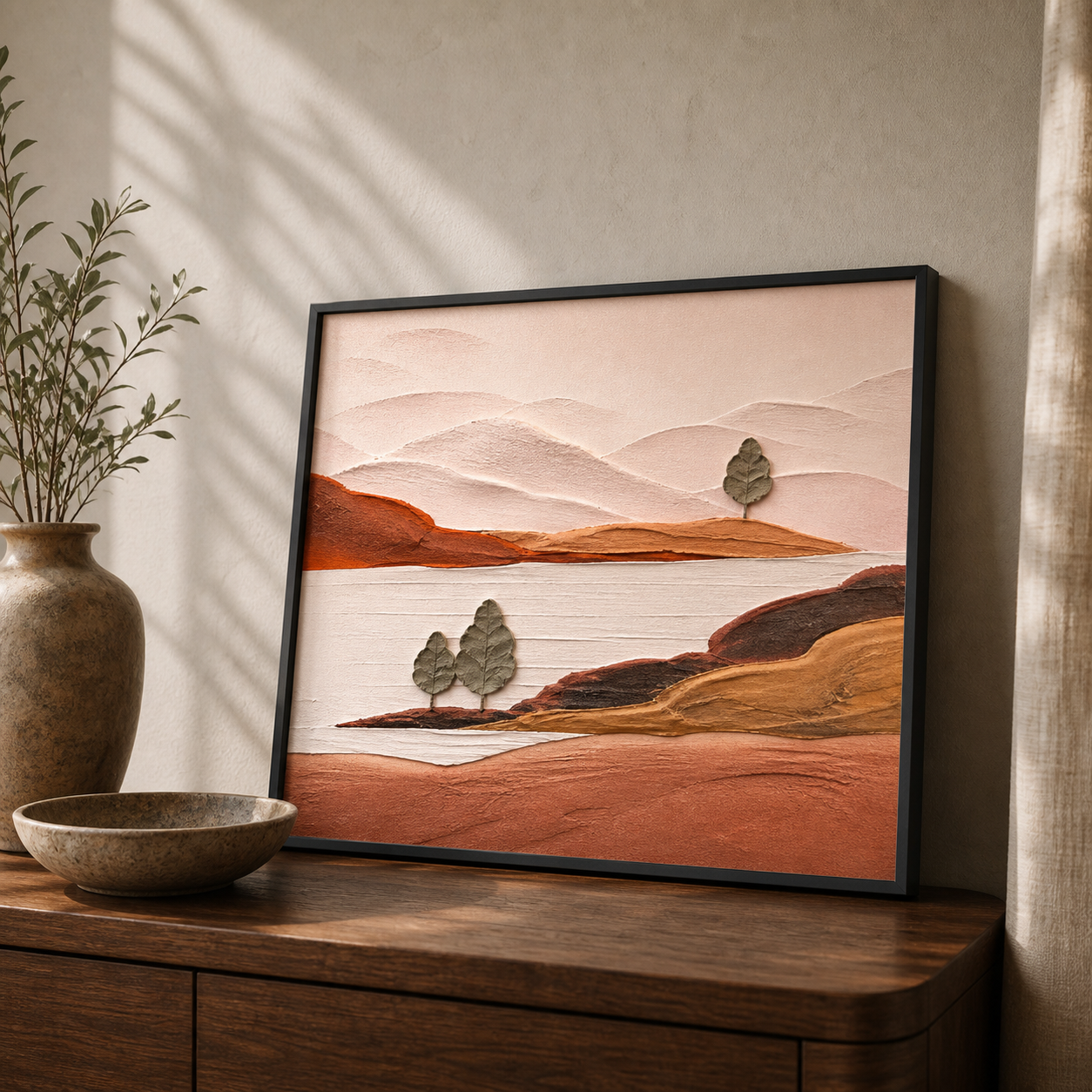 Terracotta Horizon Clay Abstract