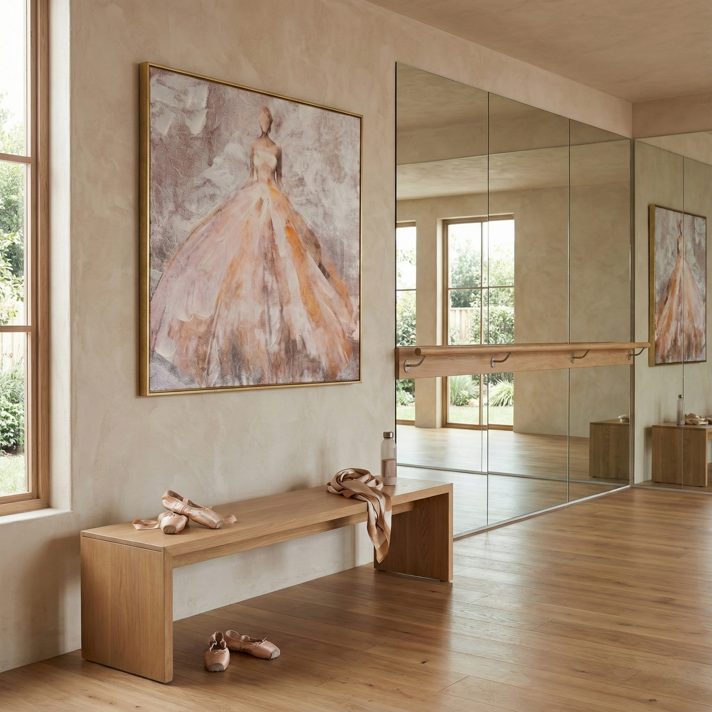 Elegant Blush Pink Woman in Gown