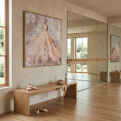 Elegant Blush Pink Woman in Gown
