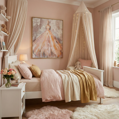 Elegant Blush Pink Woman in Gown
