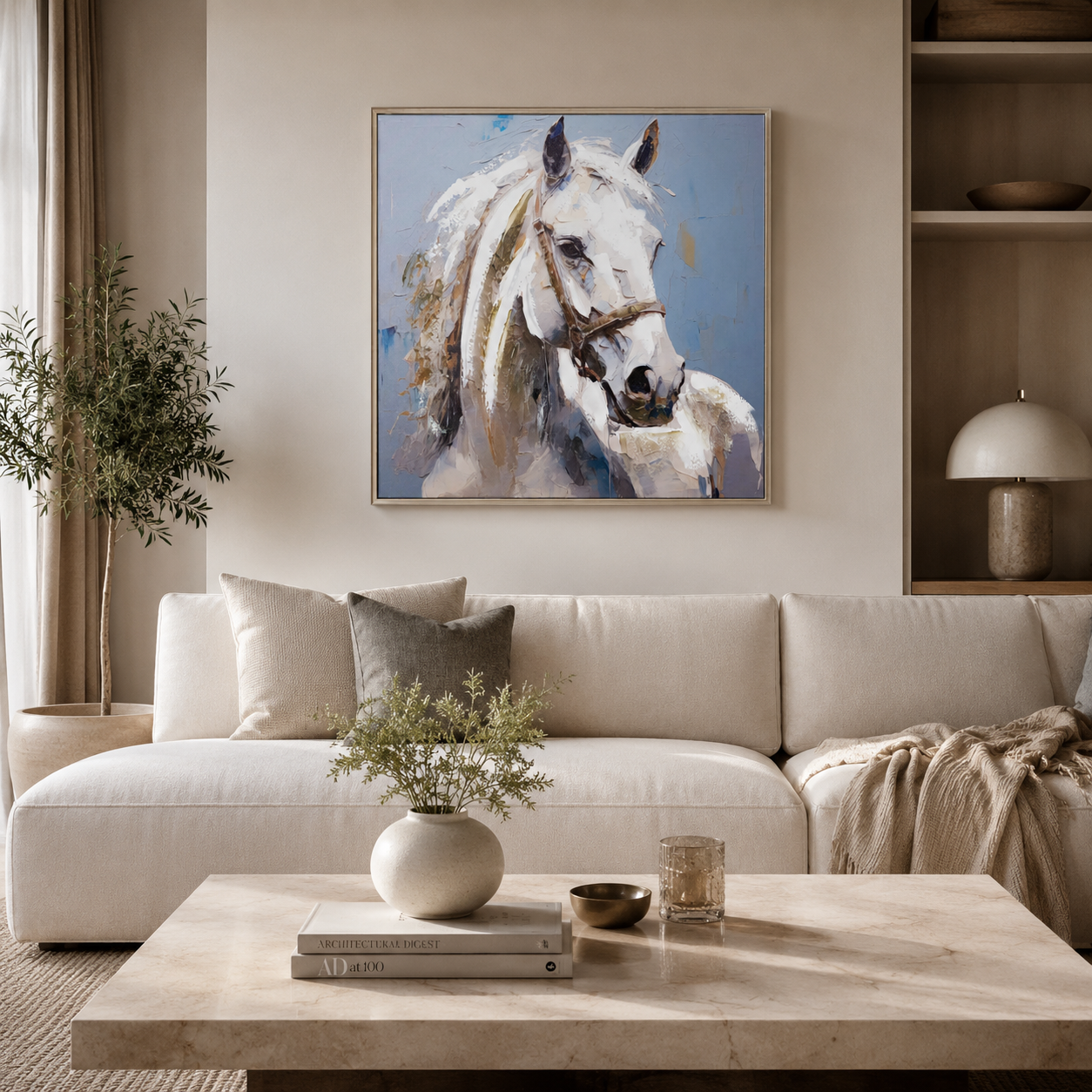 Majestic White Stallion