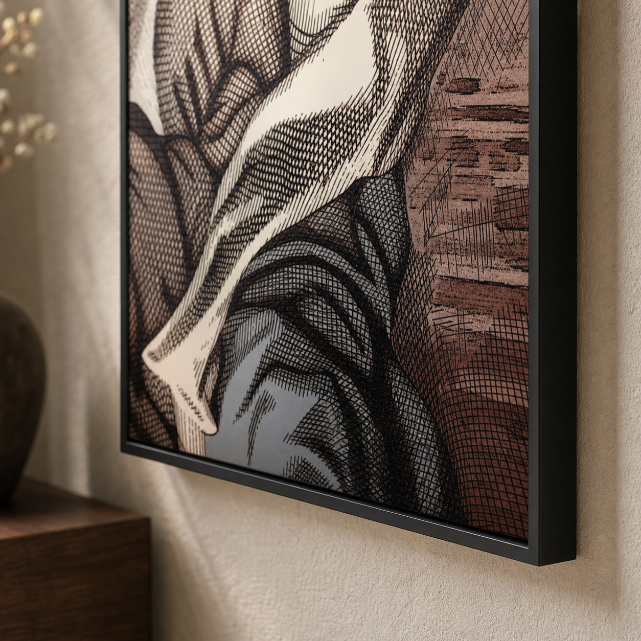 Woven Shadows Abstract Engraving